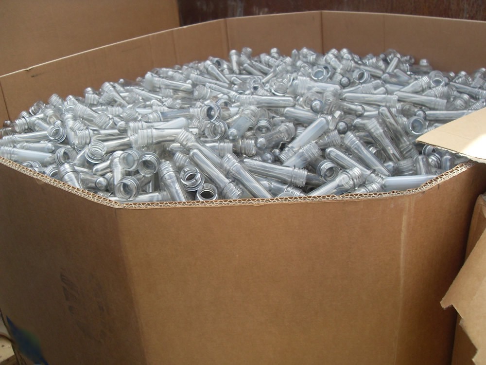 Corrugated cardboard box alternative for PET preform storage