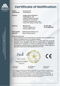 CE Notification Certificate (Medical Device MDR)