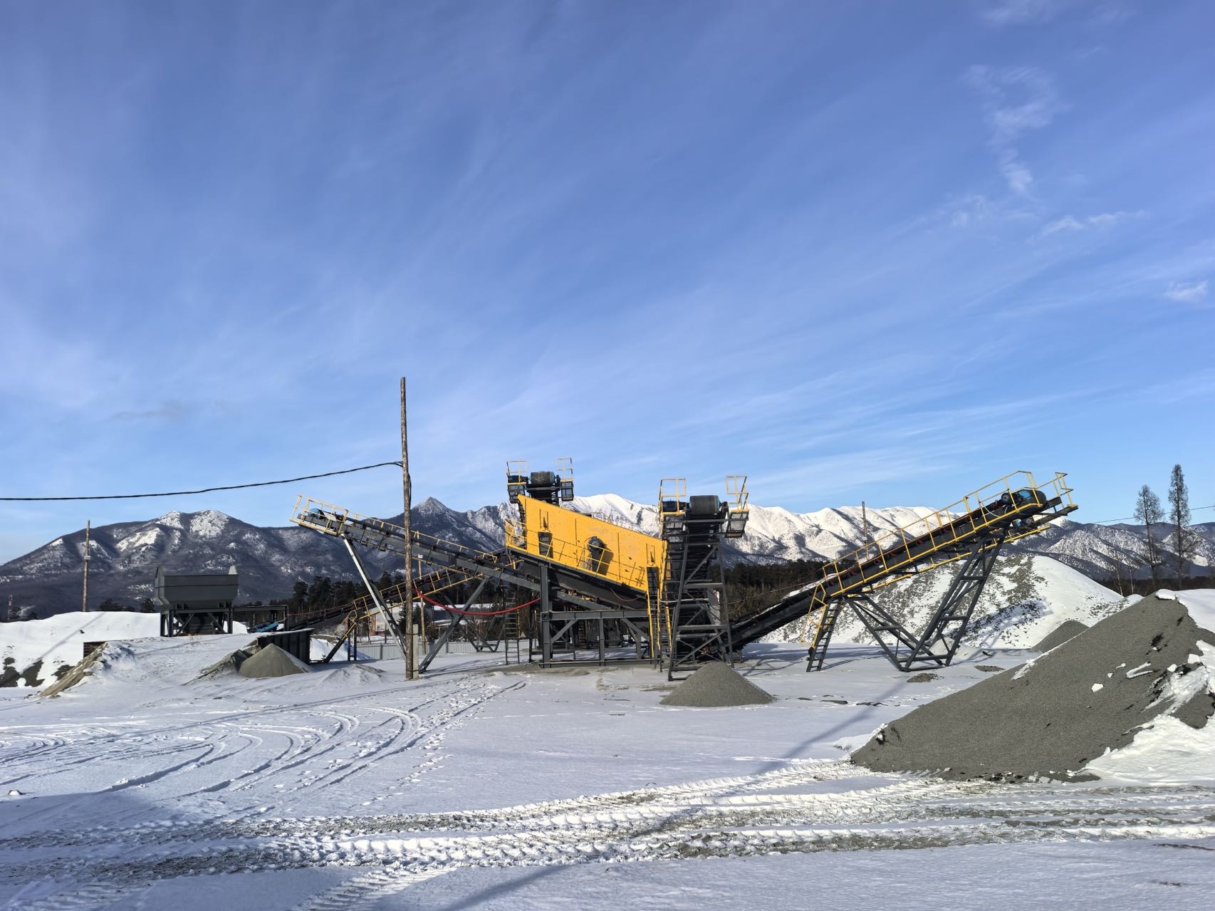 Mining stone crusher in an industrial setting