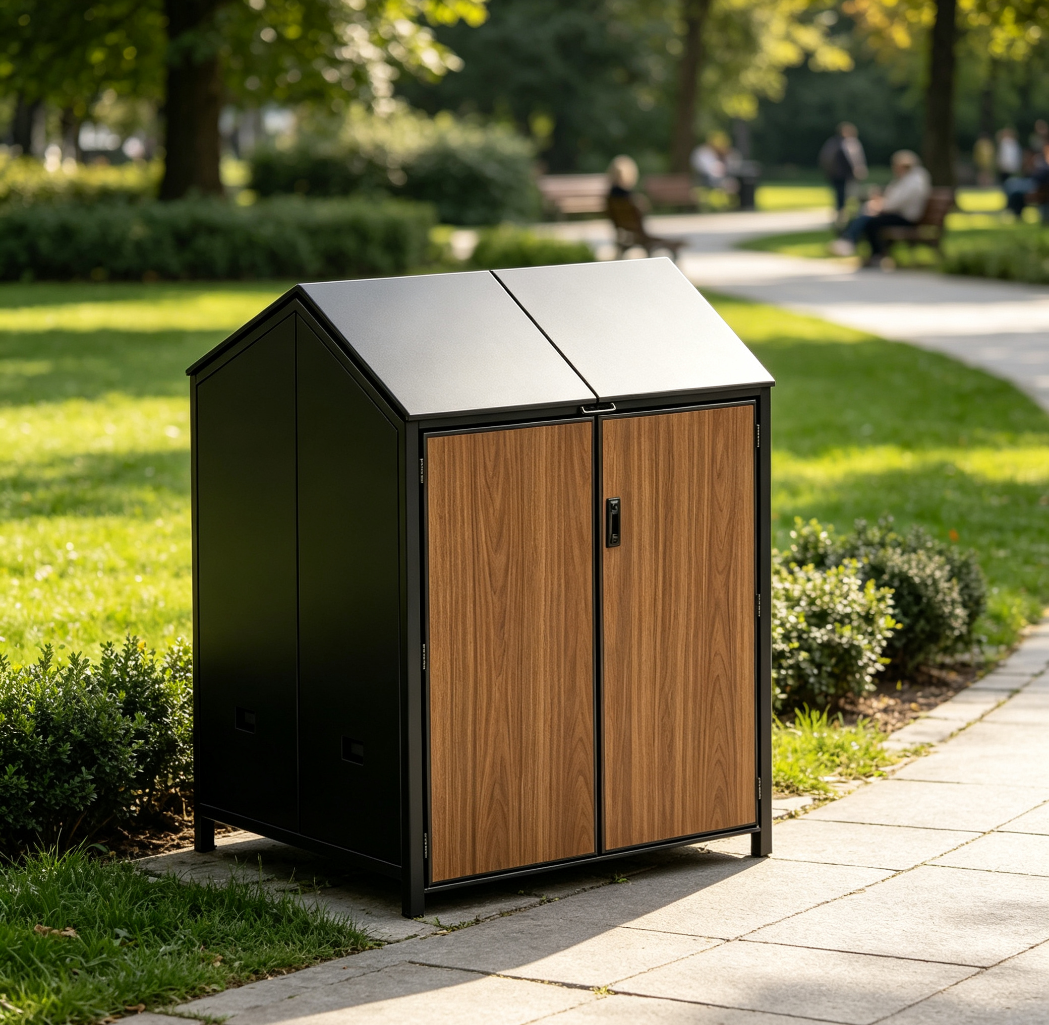 Double-door garbage bin