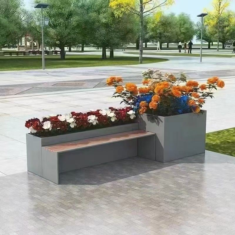 Planter seat for commercial plaza