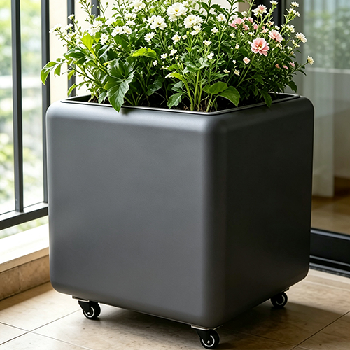 Apple-shaped Planter --dark grey
