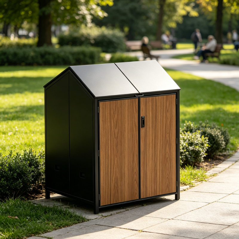 Double-door garbage bin