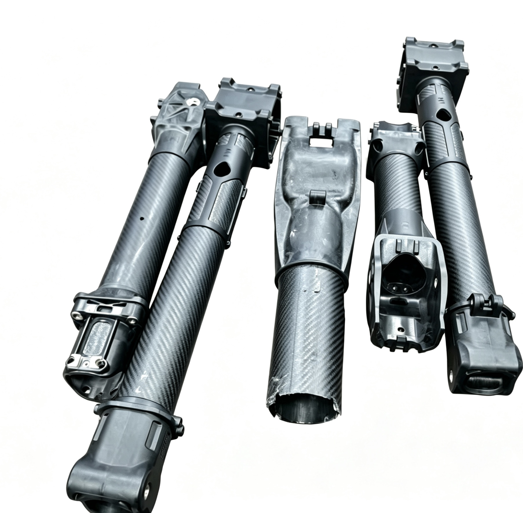 Carbon fiber composite plastic used in a lightweight UAV rack
