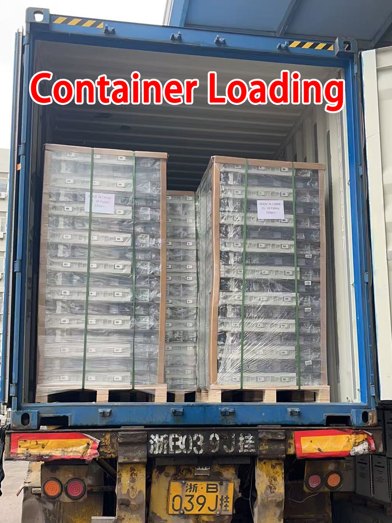 Busbar and distribution box components loaded for export shipment