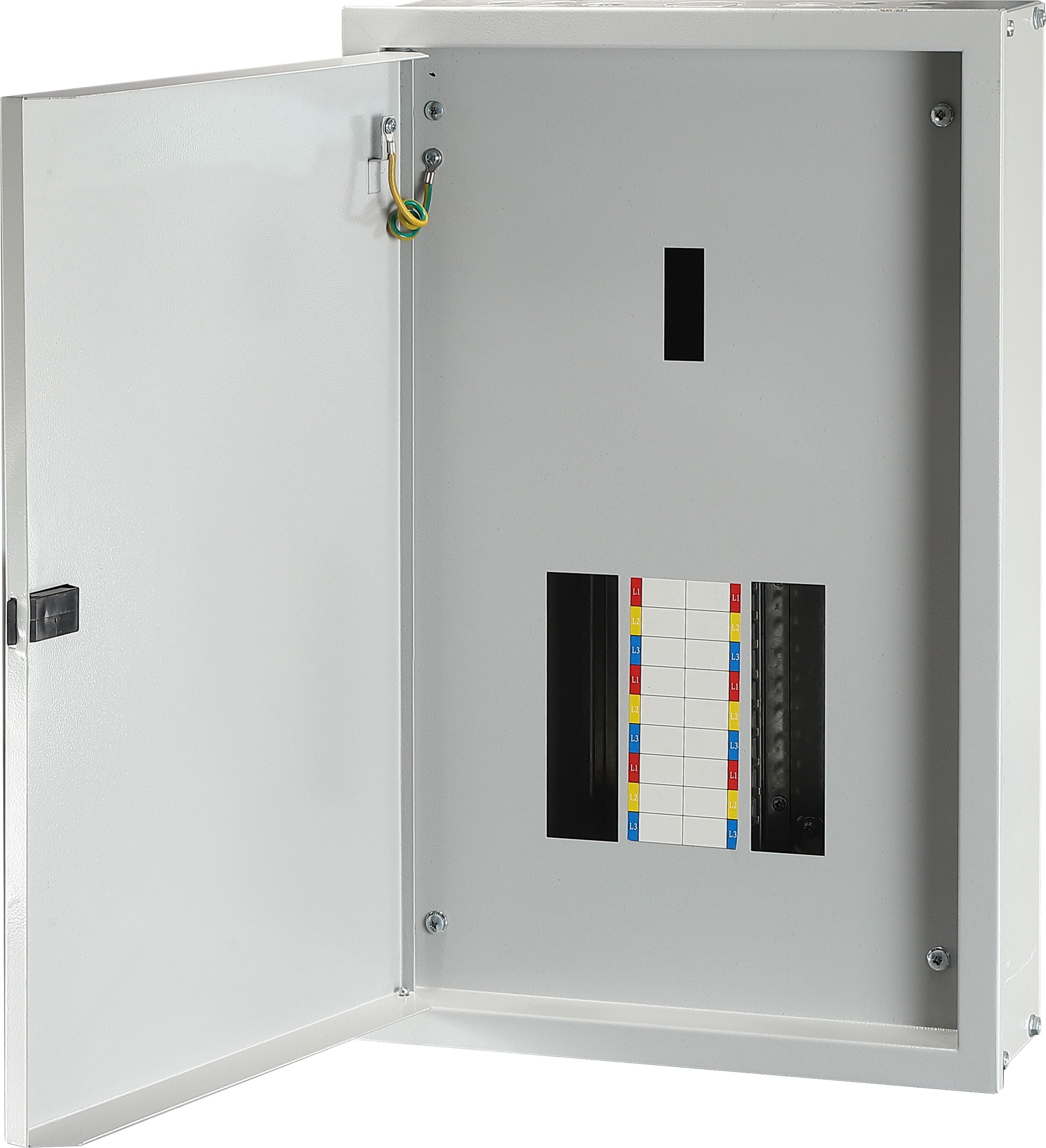 Low-voltage distribution box assembled with an MCB pan assembly busbar on a mounting plate