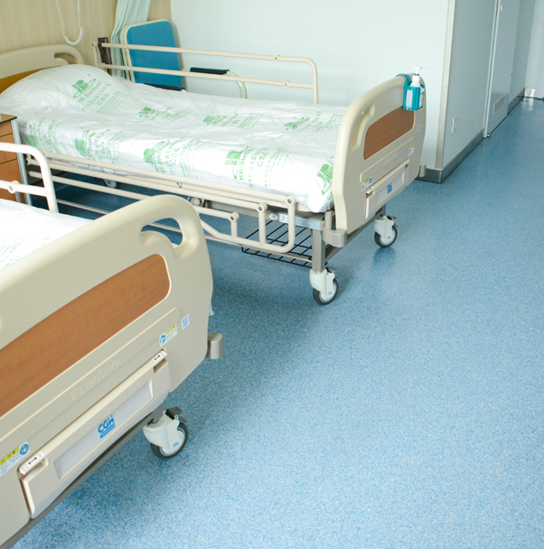 Homogeneous vinyl flooring applications in hospital setting