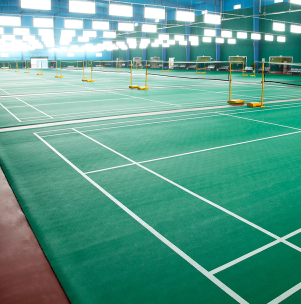 Professional PVC sports flooring installation in a multi-purpose gym