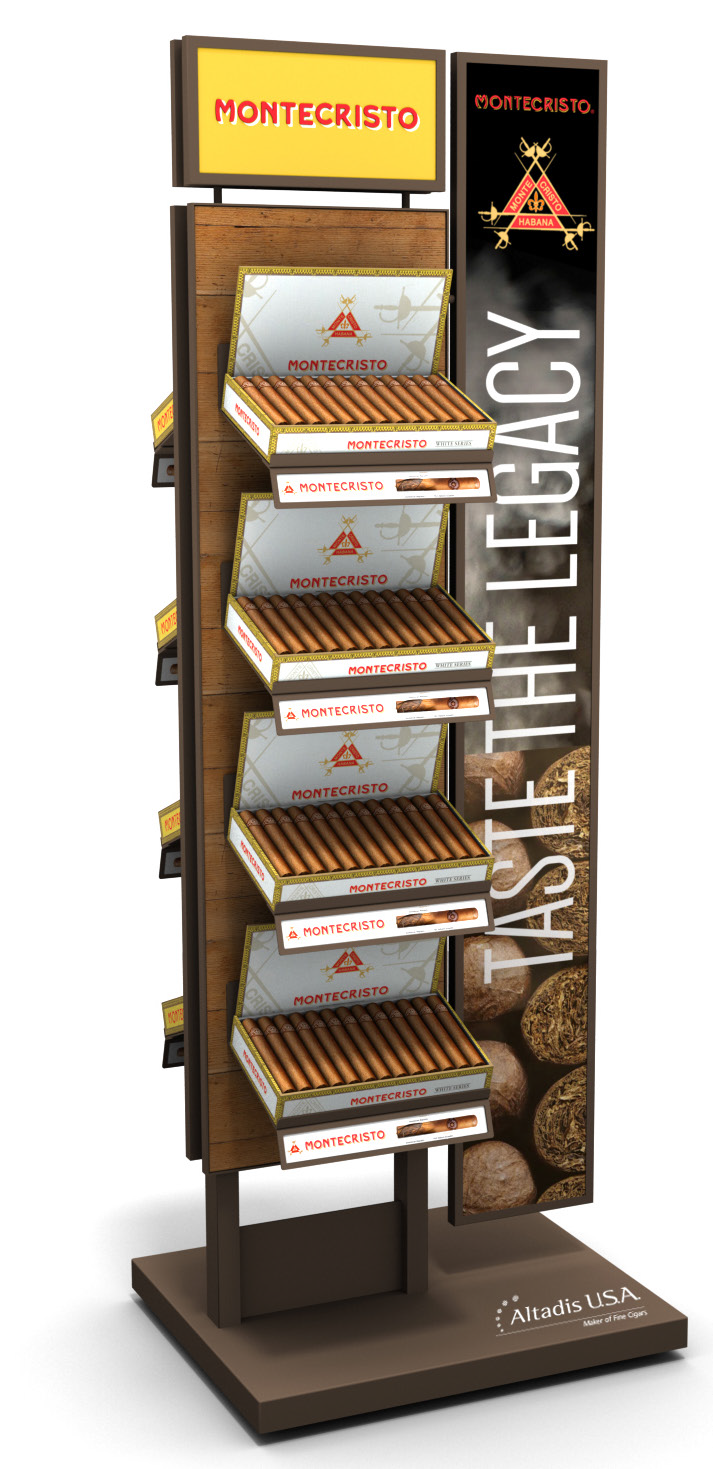 Custom metal POP display stand from Redman for floor standing retail product display
