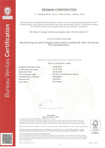 FSC Chain of Custody Certification