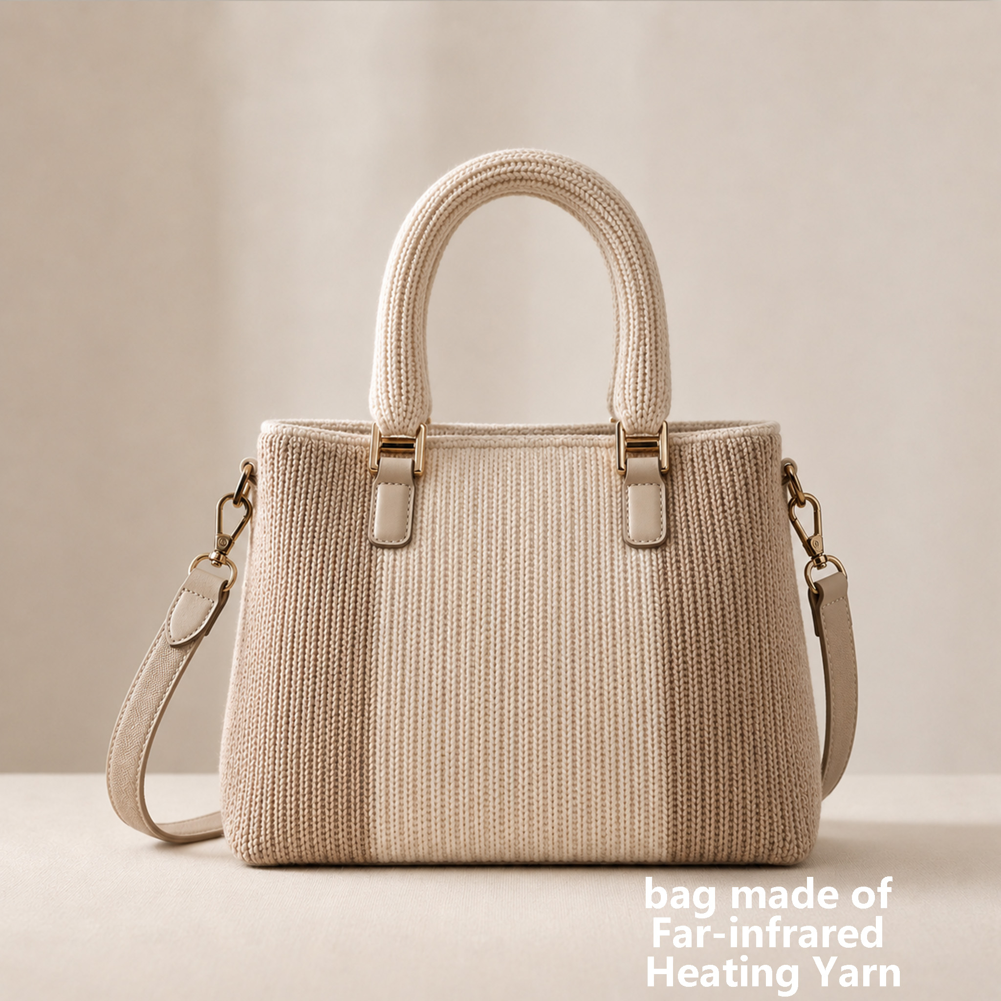 Bag made with far-infrared heating yarn, a thermal functional yarn by MONALISHAMAGIC