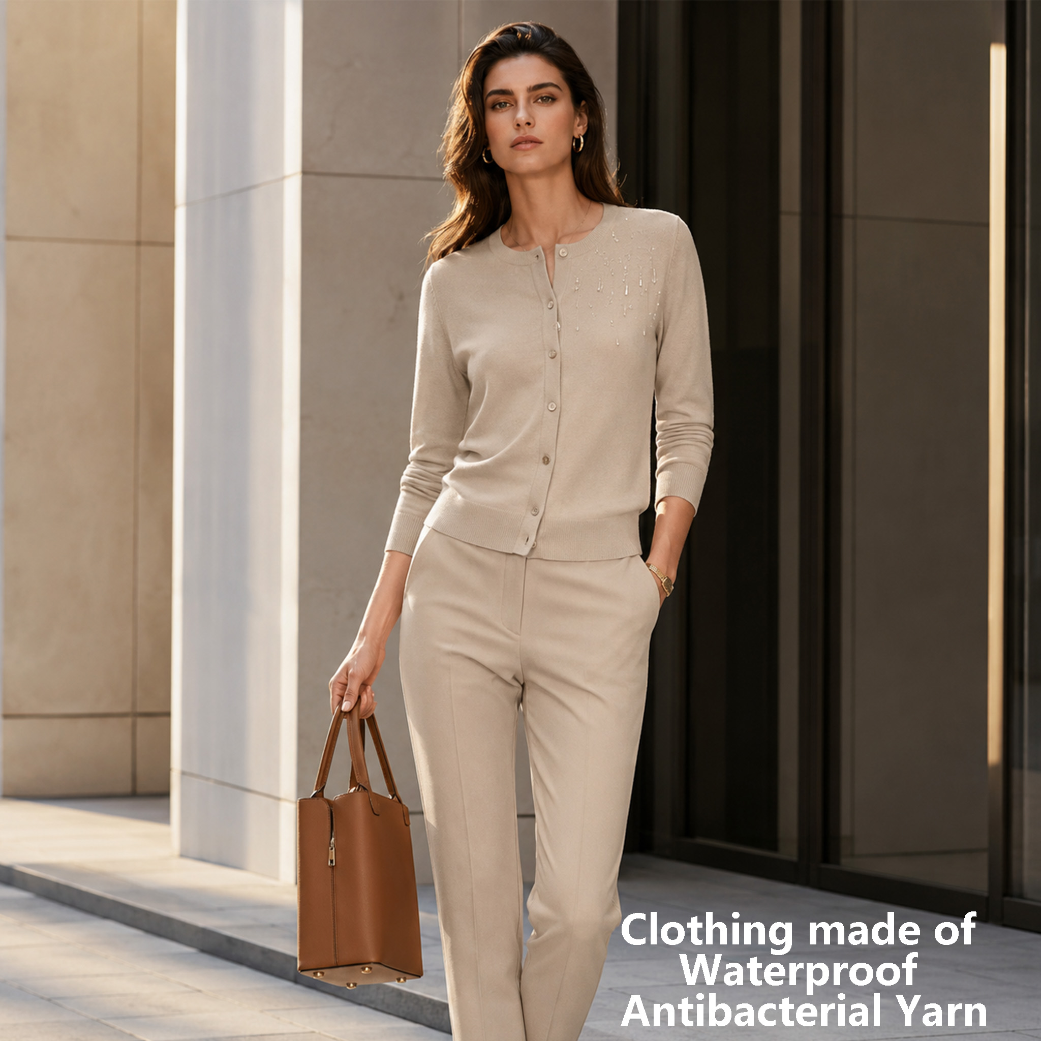 Apparel knitted from waterproof antibacterial functional yarn