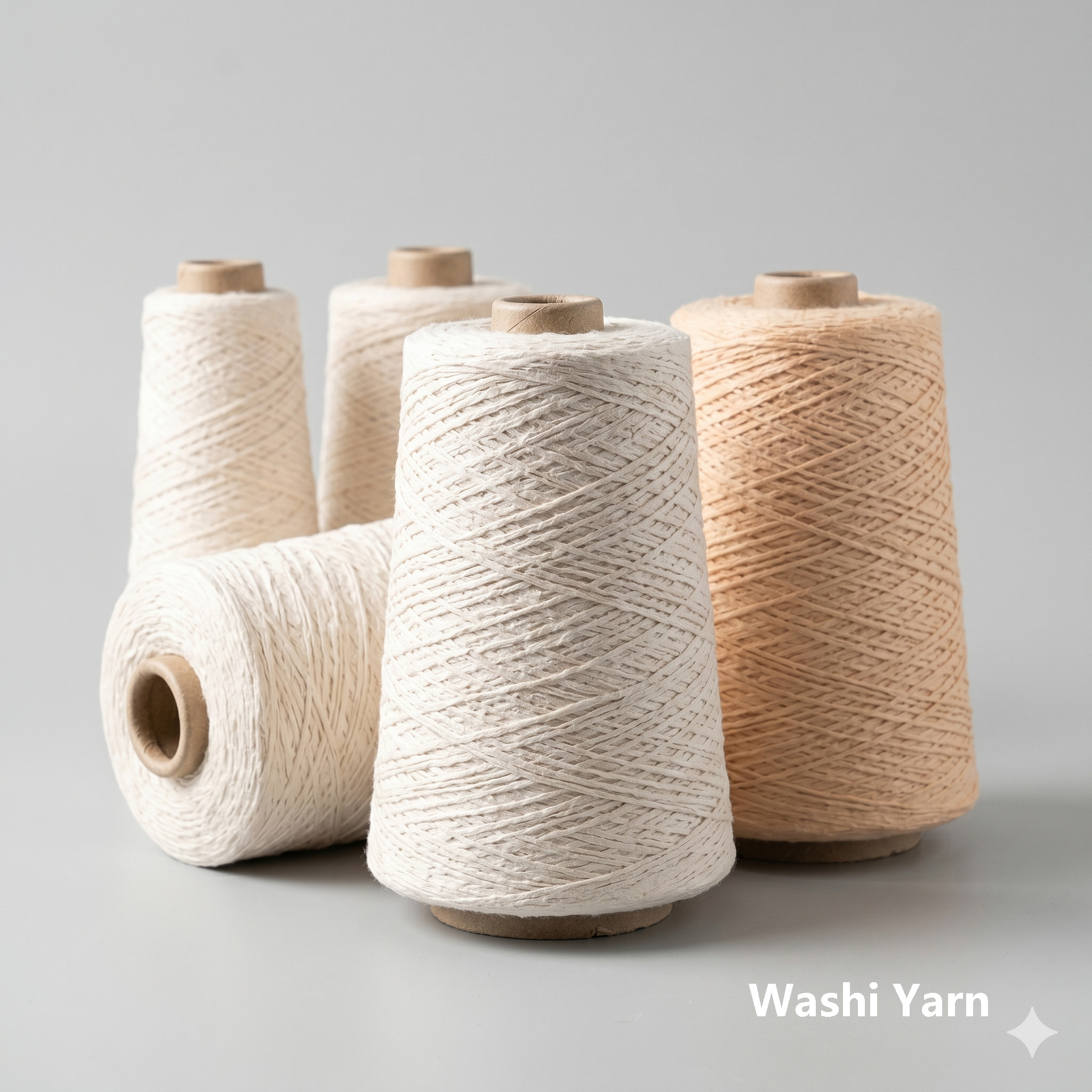Close-up of Washi Yarn (Japanese Paper Yarn) demonstrating lightweight eco-friendly texture
