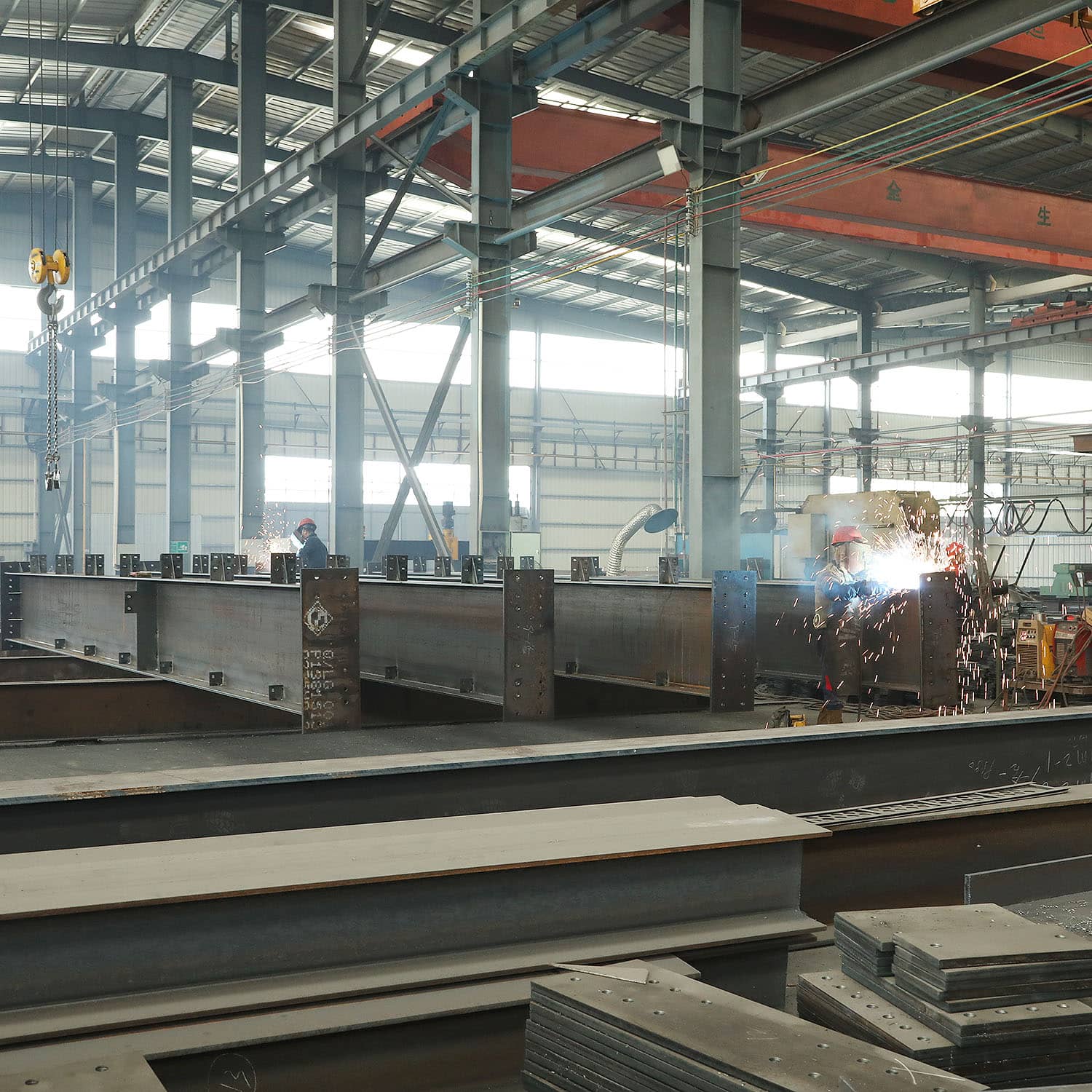 Steel structure factory production line with automated equipment at Ganyo facility