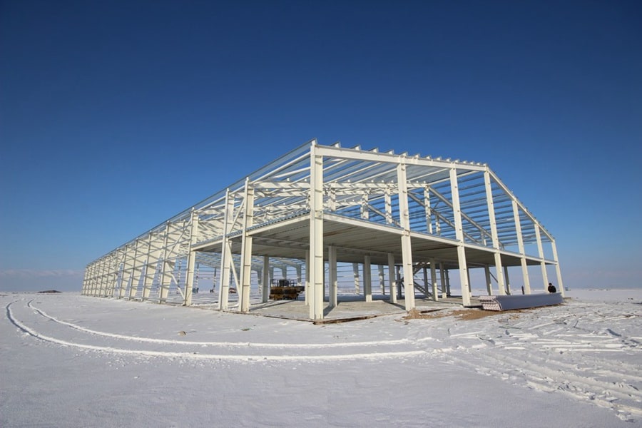Prefabricated steel parking garage with multiple levels
