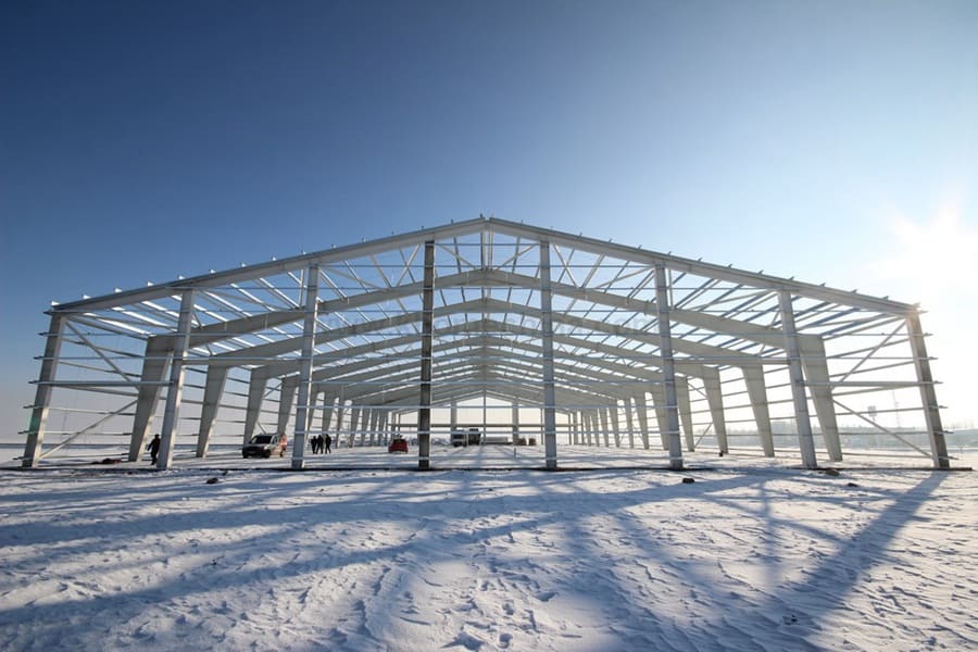 Prefab steel buildings side view