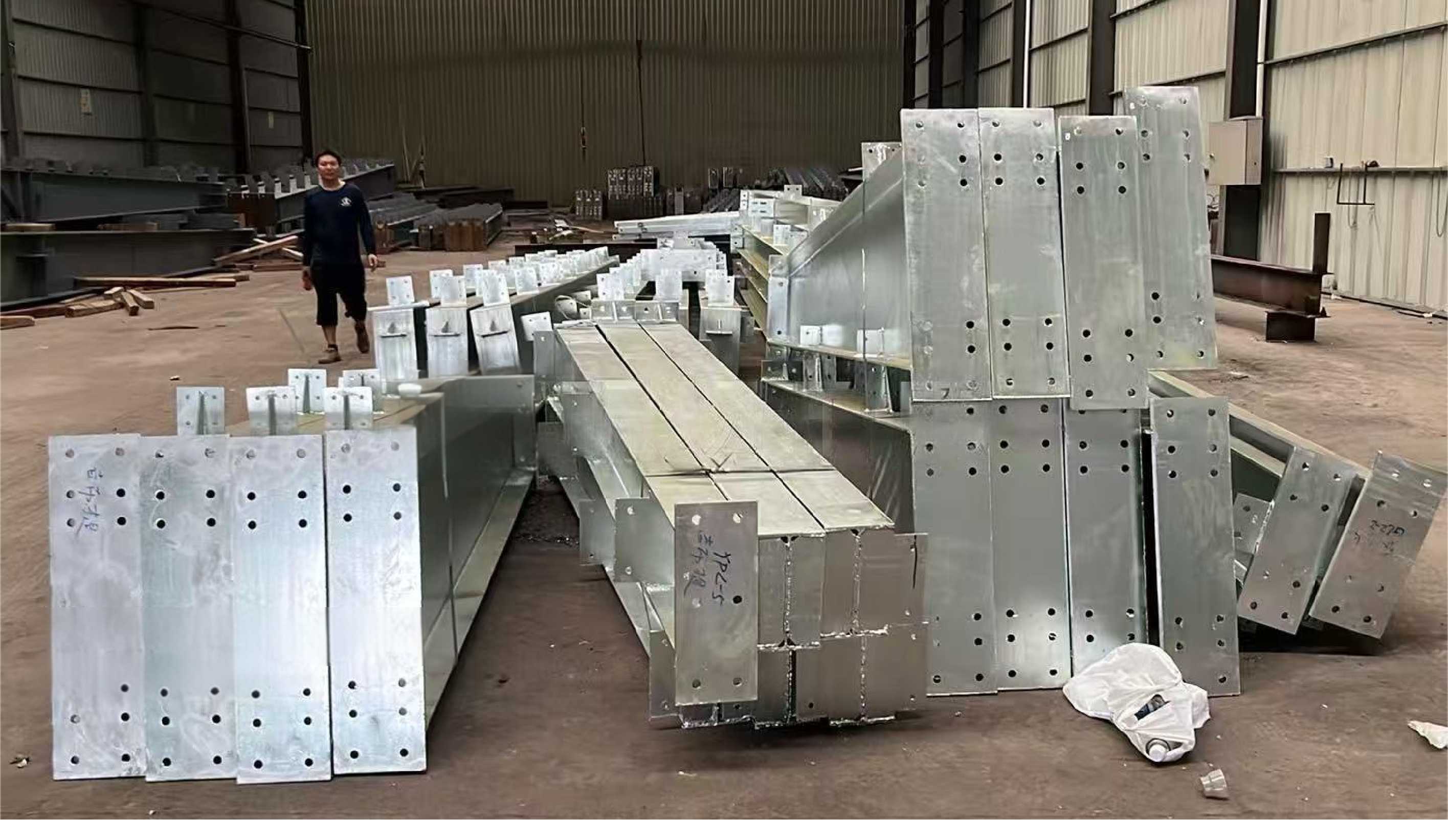 Hot dip galvanizing treatment for prefabricated steel structure components