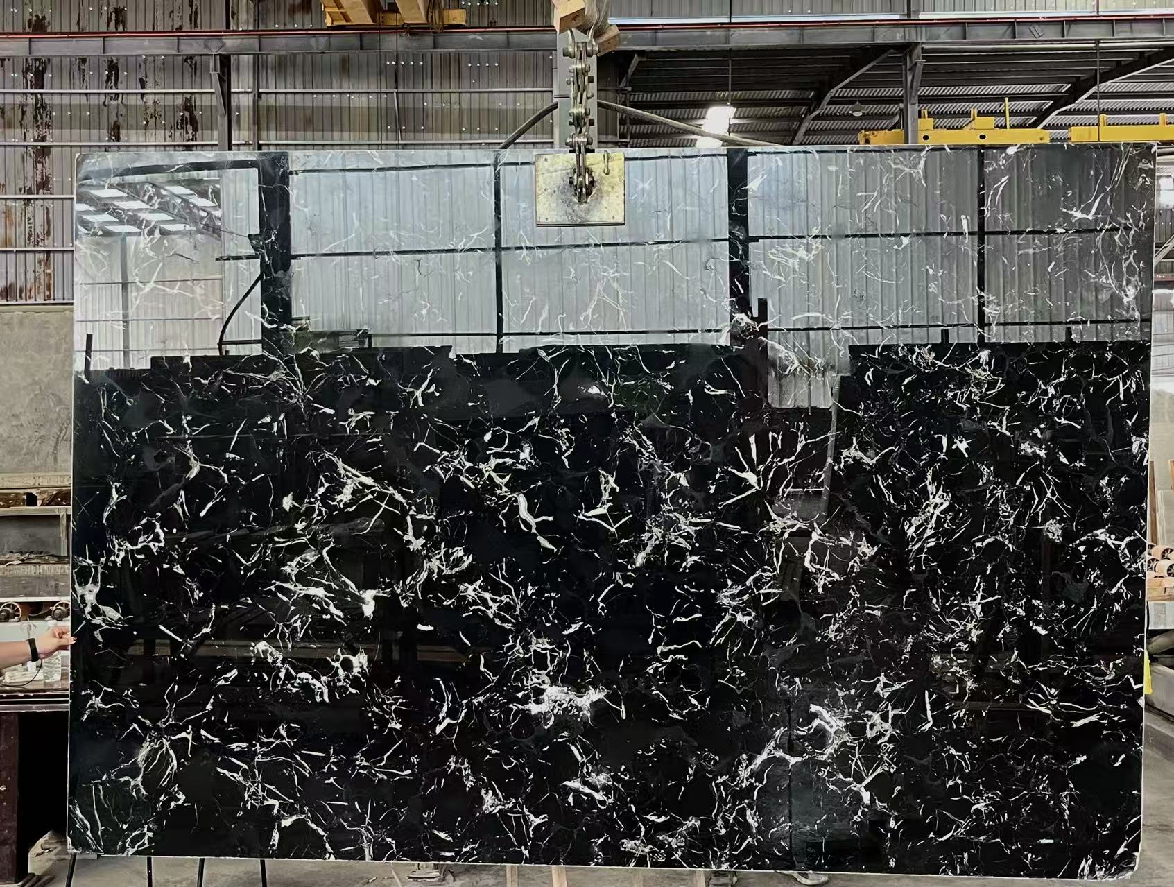 Black Ice Flower Marble Slabs: Antique & Custom Stone Processing