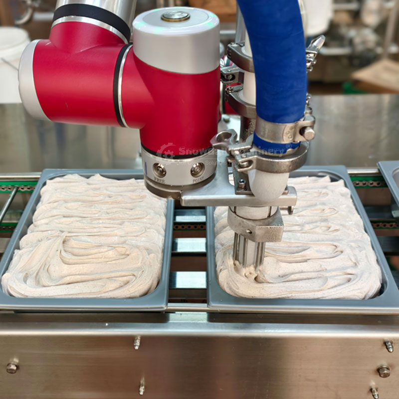 Industrial ice cream cake and novelty machines in production