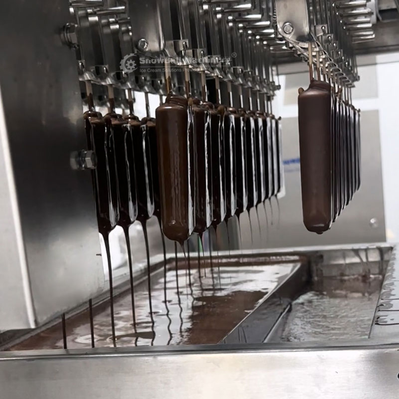 Ice cream production line in food processing factory