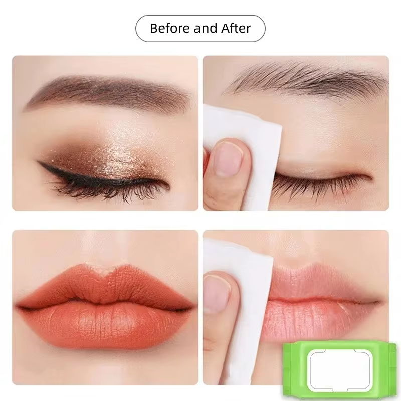 Makeup remover wipes liquid HUA-MR usage demonstration