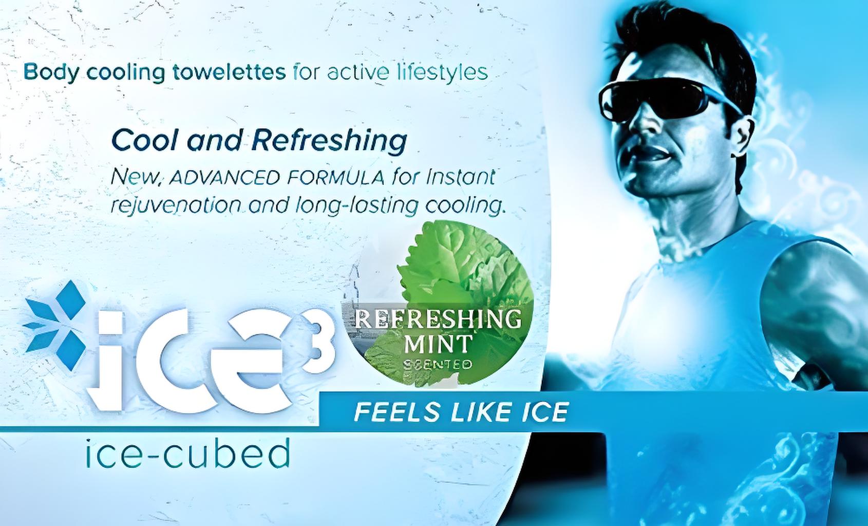 Cooling wipes liquid HUA-CW front bottle view