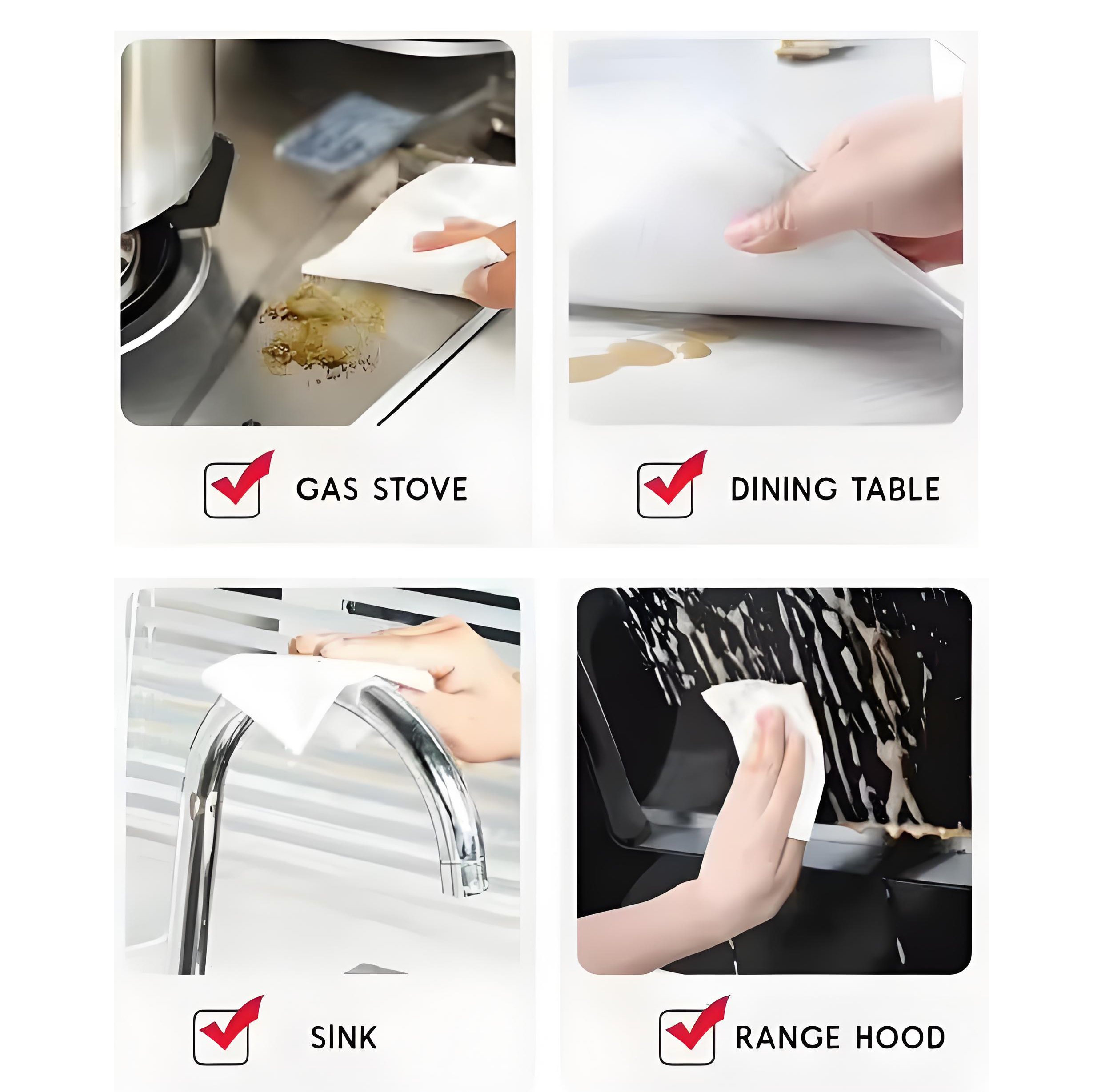 Kitchen wipes liquid HUA-KW usage on surface