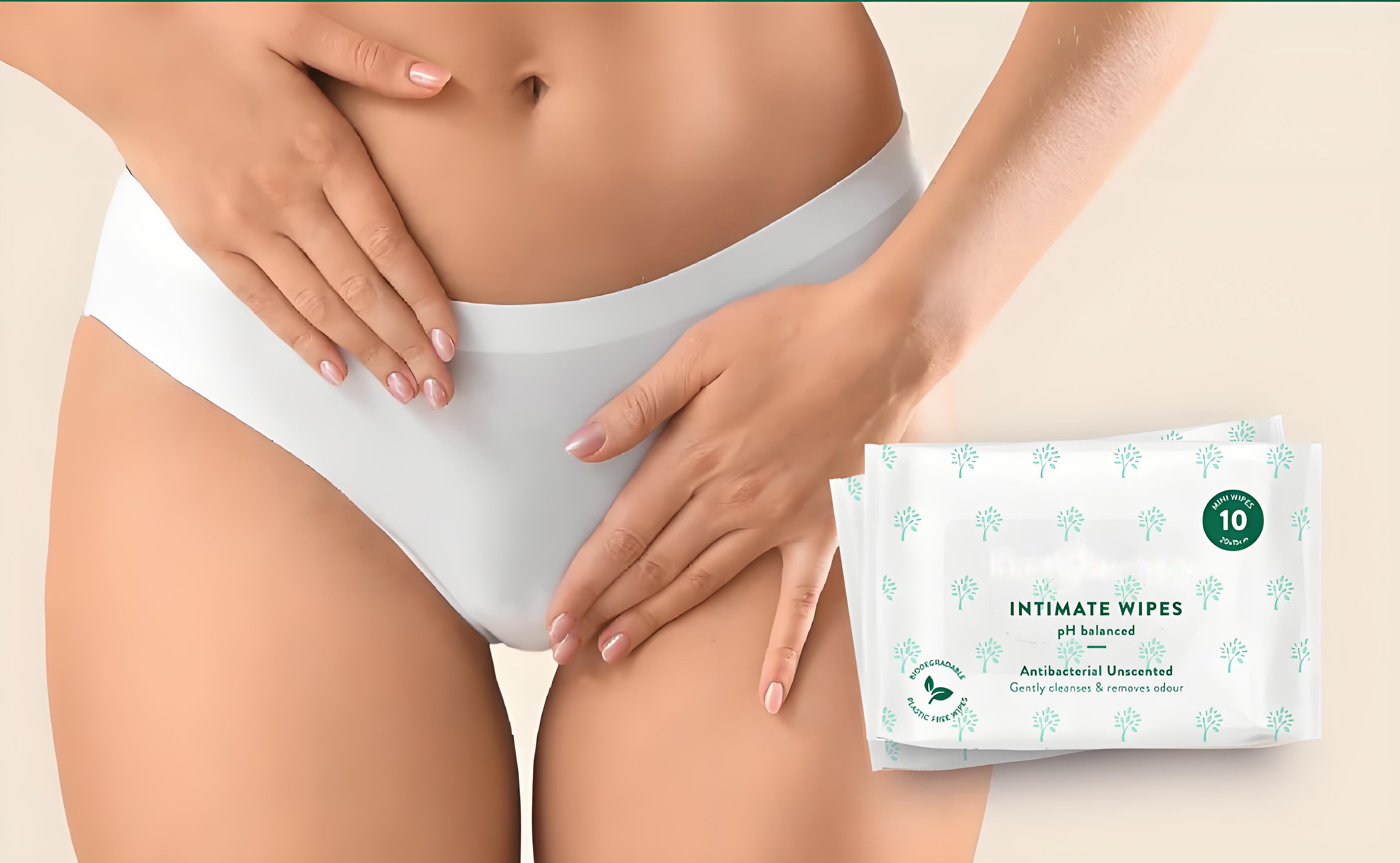 Feminine intimate wipes liquid HUA-FI packaging design