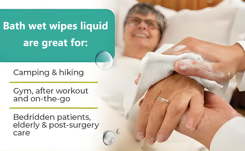 Bath wet wipes liquid front