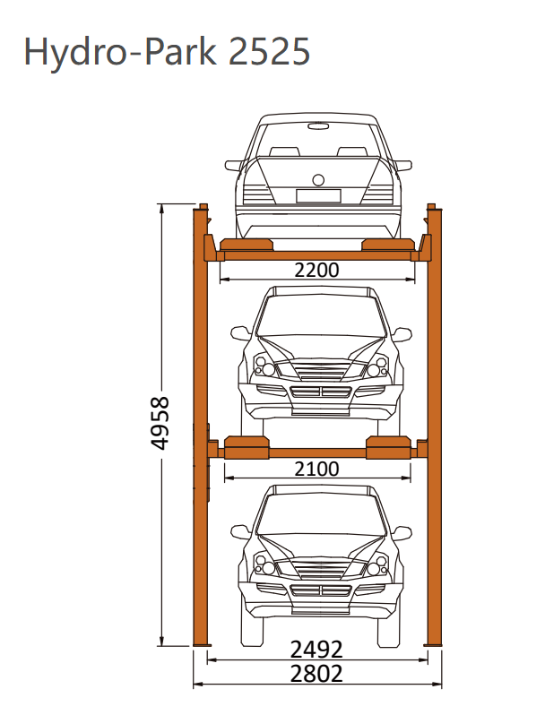 HP2525 parking stacker dimensions<p class=