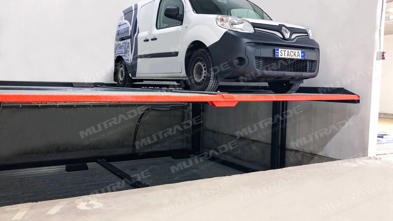 Starke 2227 underground pit parking lift installation