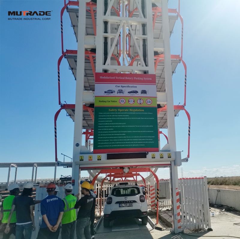ARP-16S rotary parking lift installation at commercial site