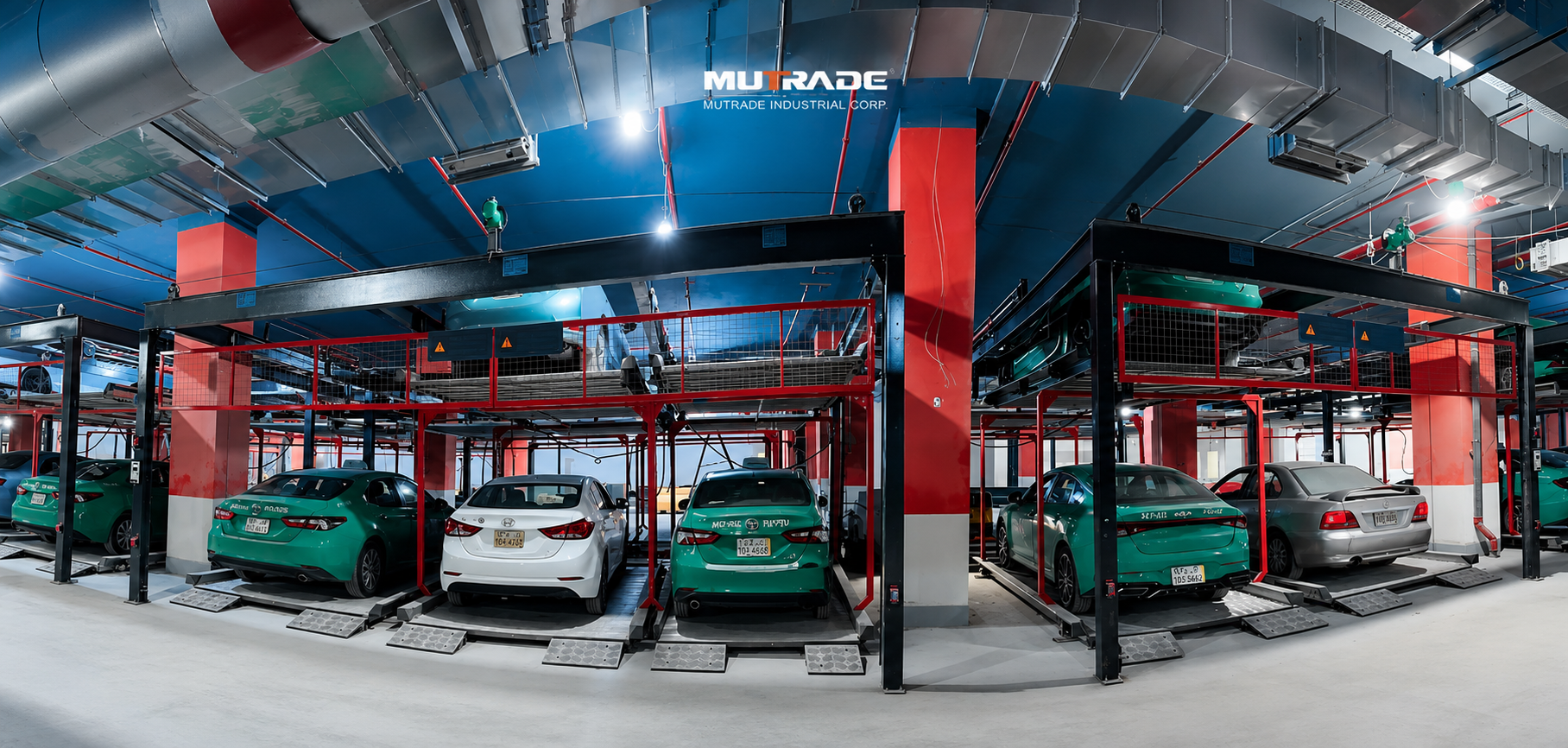 BDP-2 semi-automatic puzzle parking system installed at an office complex in Saudi Arabia
