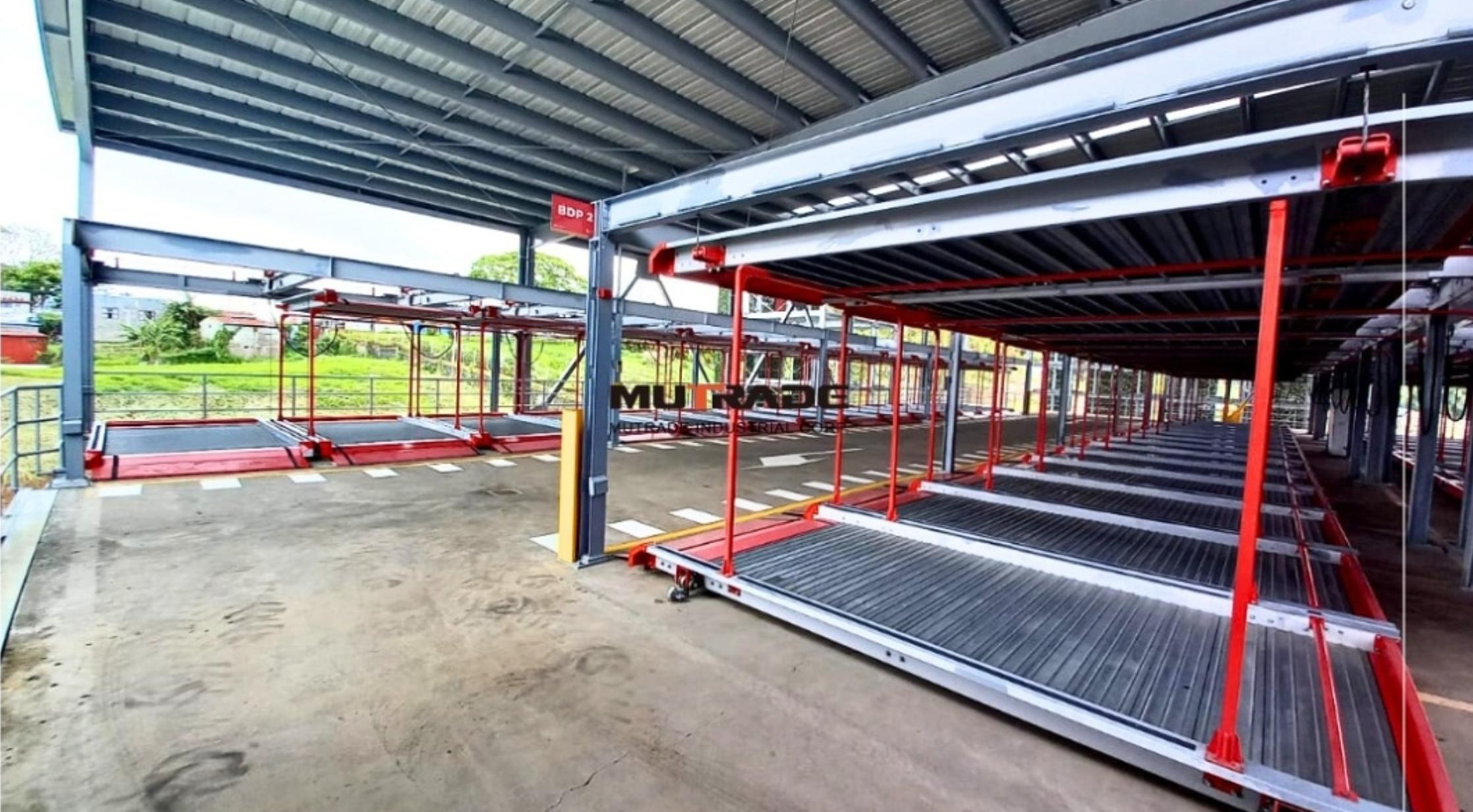 BDP-2 puzzle parking lift with hydraulic cylinder and wire rope drive, button and IC card operation at 380 V