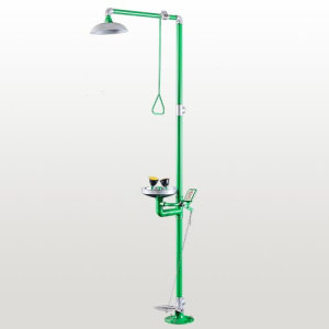 Compound emergency shower and eyewash
