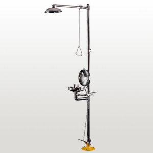 Compound emergency shower and eyewash
