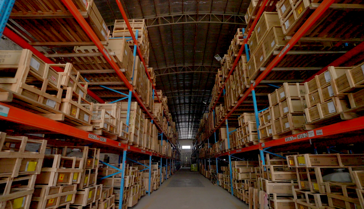 Factory warehouse shelves