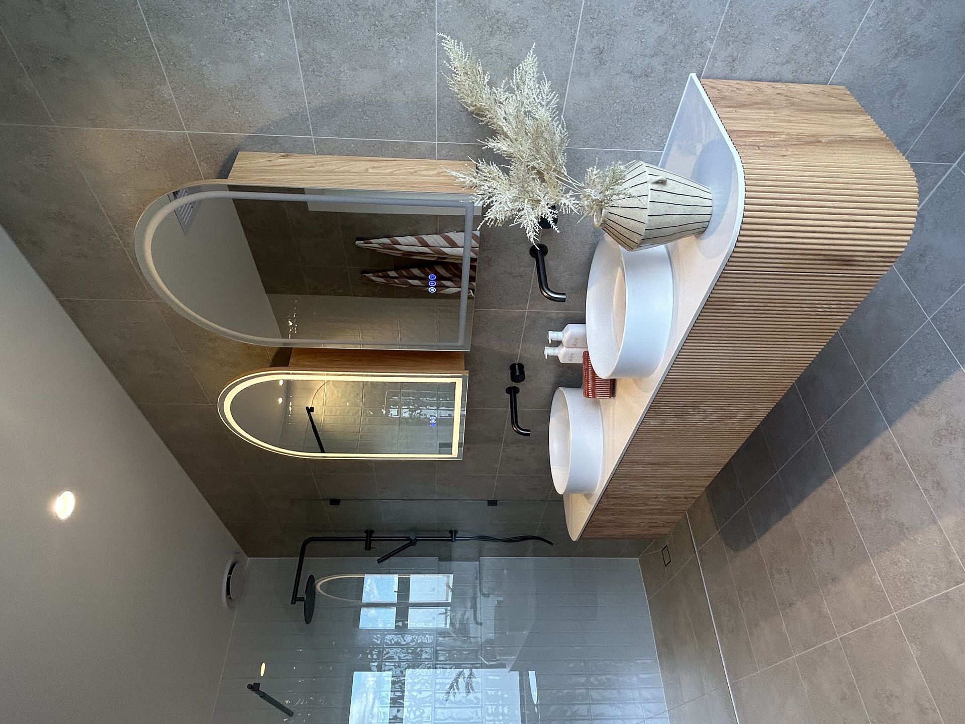 Double sink bathroom vanity in an Australian villa project