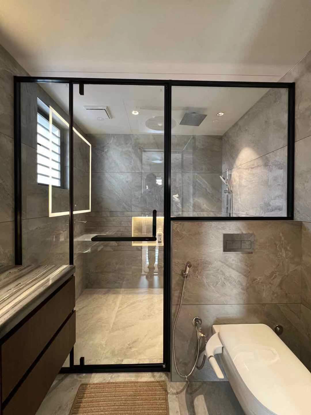 Shower door installation in Australian project