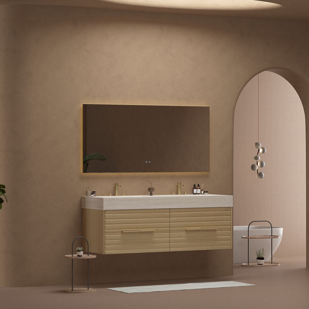 Bathroom vanity AS813047 with two drawers on Unihopper soft closing slides