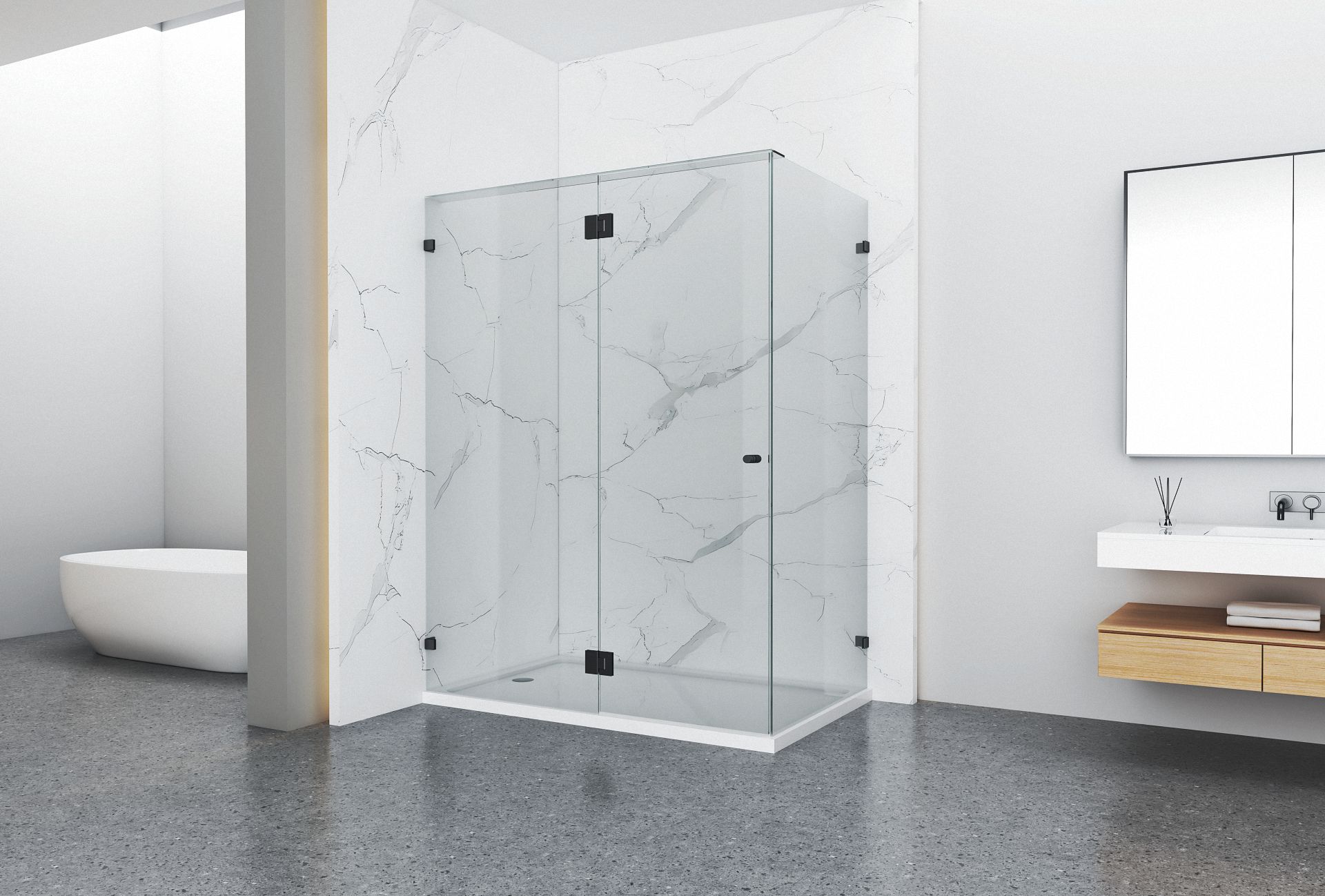 Hinge shower door model KL-AS5577310 made of 304 stainless steel
