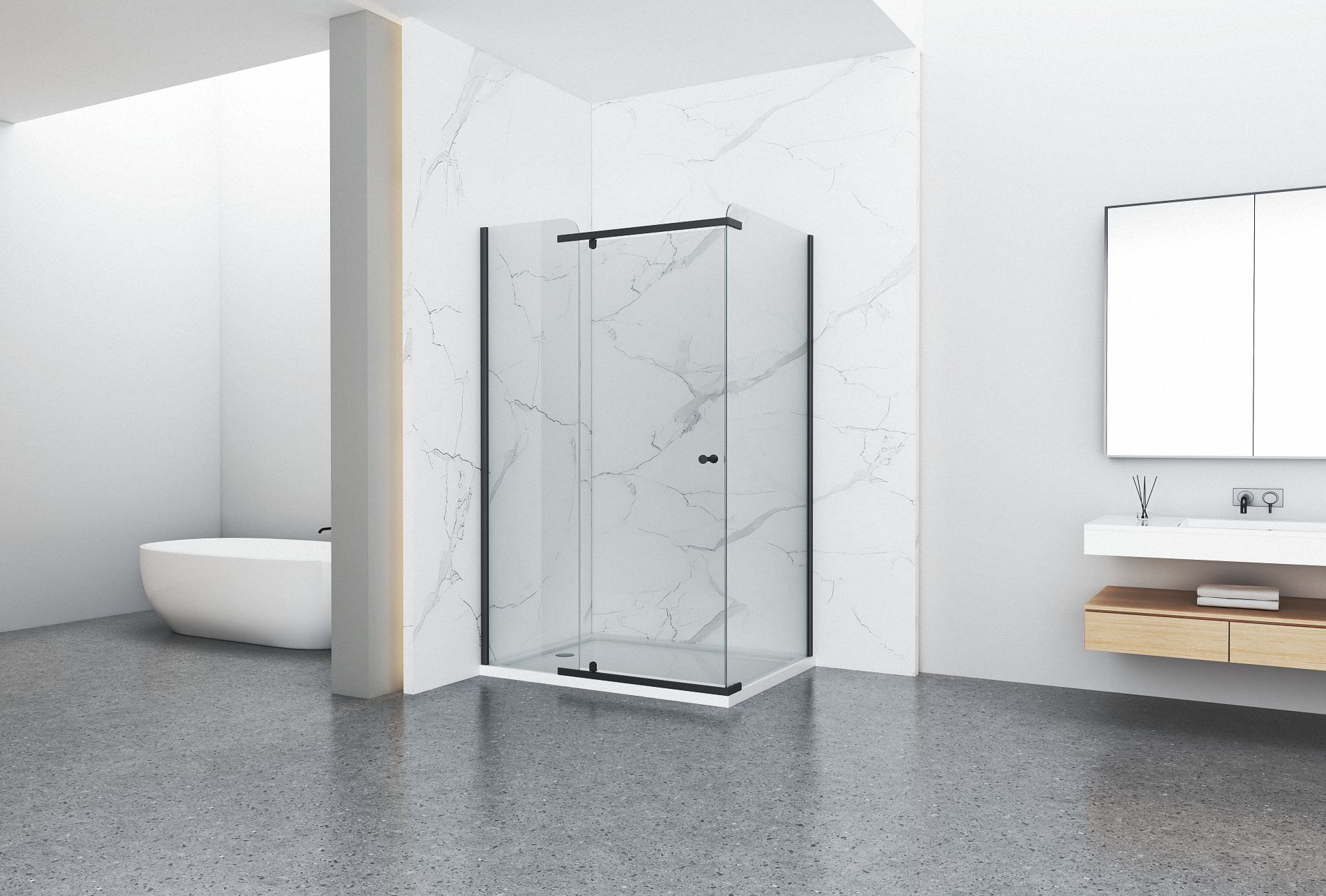 Frameless shower door model KL-AS5104310 from SHKL