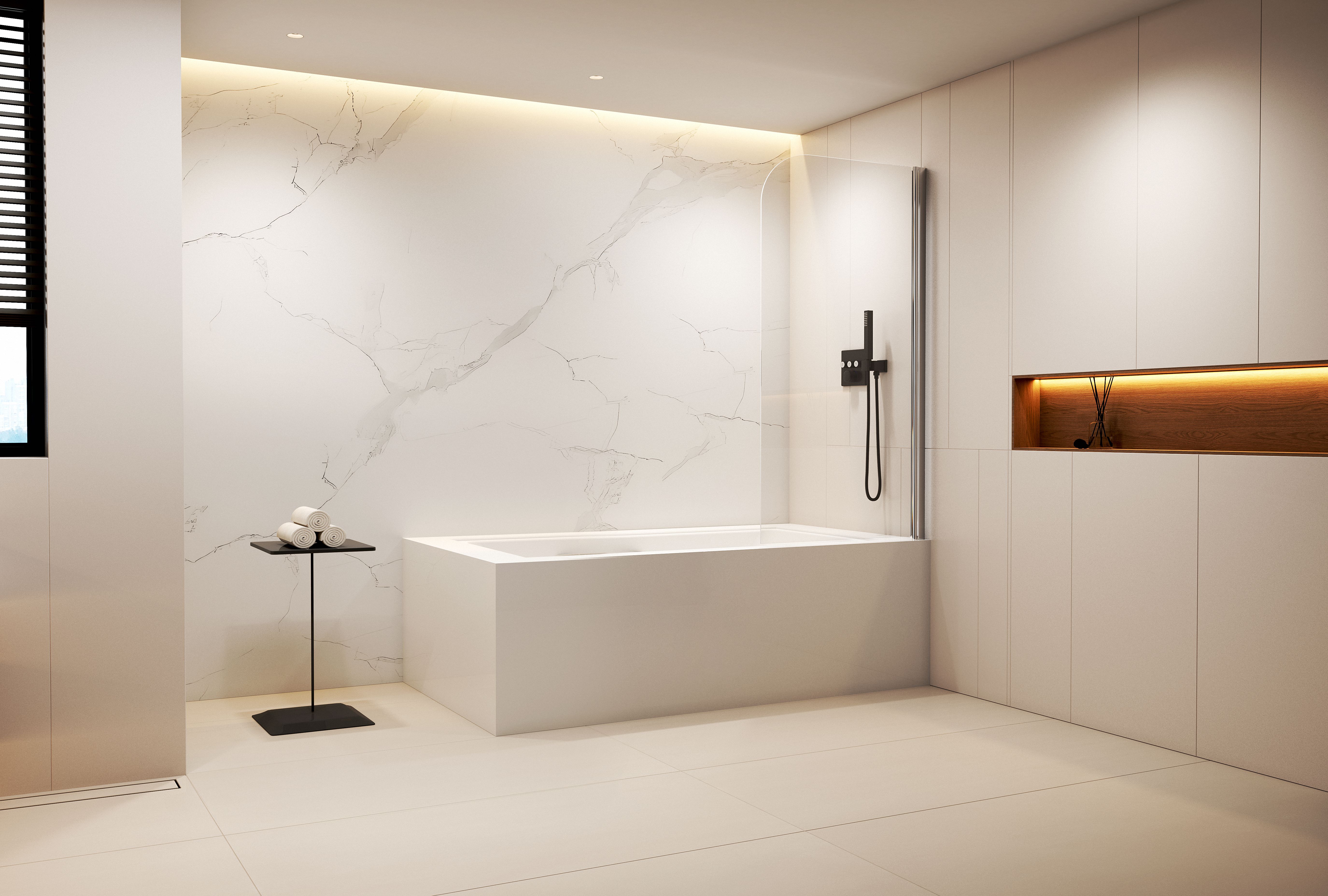 SHKL bathtub shower door KL-AS5605110-5 with aluminium alloy hardware