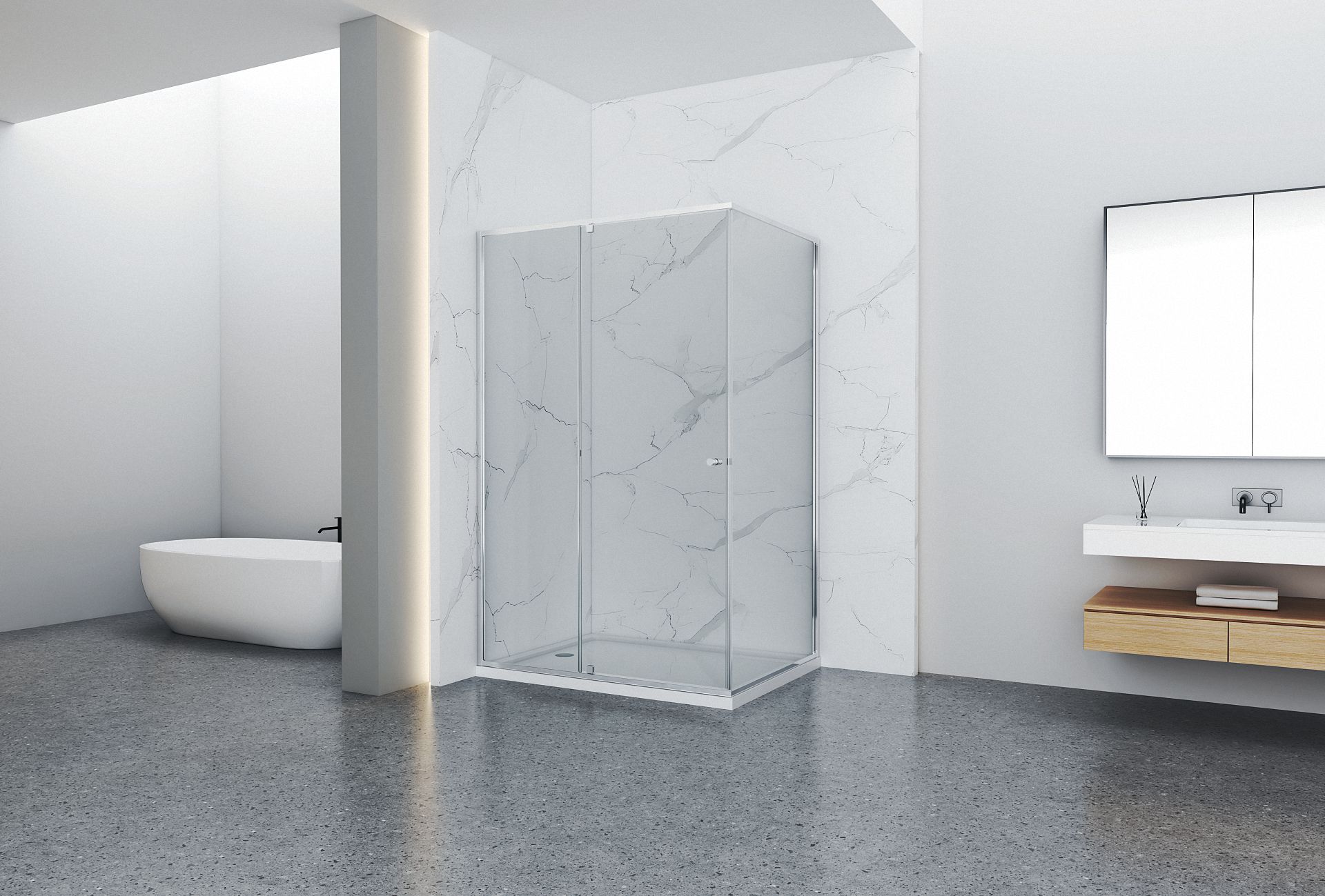 Hinge shower door by SHKL