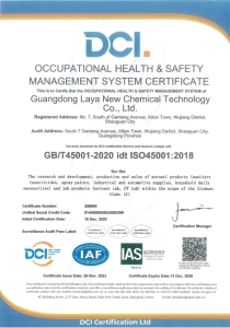 OCCUPATIONAL HEALTH & SAFETY MANAGEMENT SYSTEM CERTIFICATE