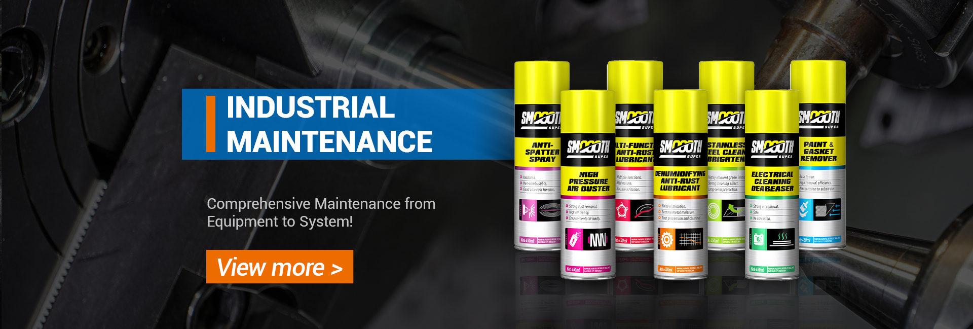 Industrial maintenance aerosol application in a factory setting
