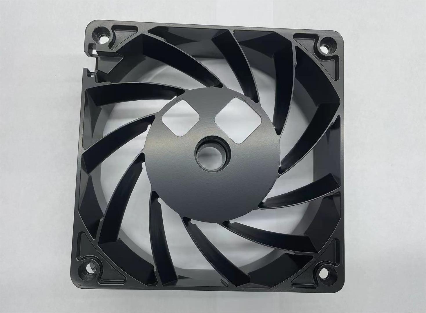 120 fan frame with black electrophoretic coating plus powder topcoat, 1500-hour salt spray reference