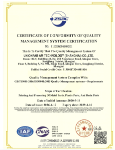 ISO 9001:2015 Quality Management System Certificate