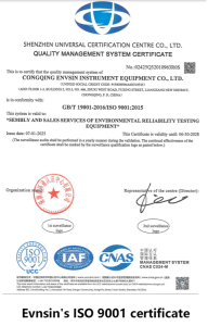 ISO 9001 Quality Management System Certificate