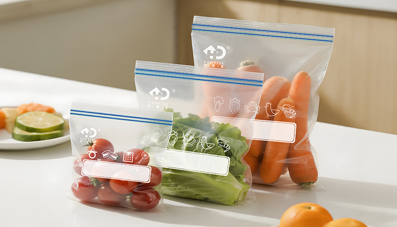 Haida double zipper storage bag for food packaging